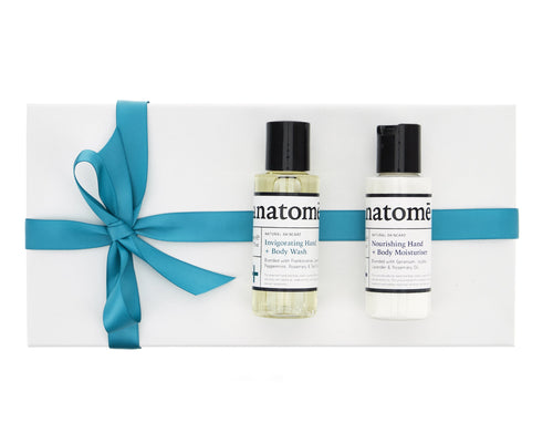 A+ Travel Stocking Filler -  Invigorating Body Wash + Nourishing Body Moisturiser